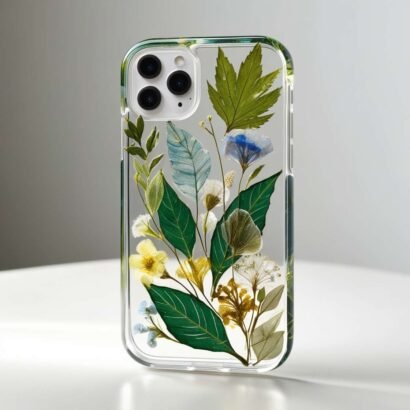 Handmade real Flowers & Leafs resin phone cover