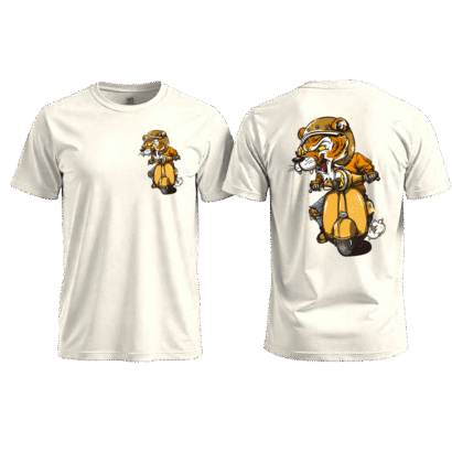 Riding tiger cotton printed Tshirt
