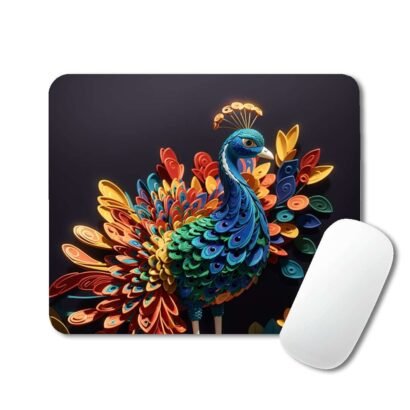 stylish peacock colored mouse pad