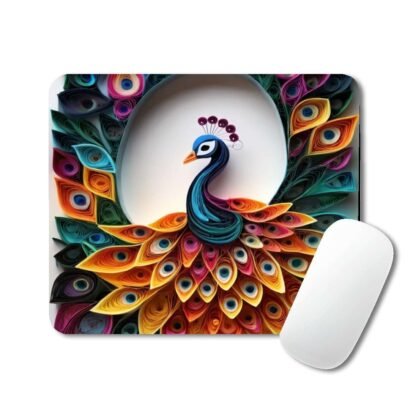Illustration beauty peacock mouse pad