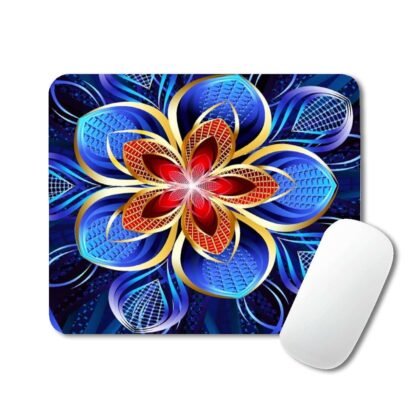 Light blue big flower design mouse pad