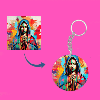 Customized Photo Printed Round Keychain